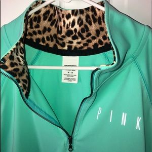 Pink Victoria Secret 3/4 Zip Pullover (Turquoise)